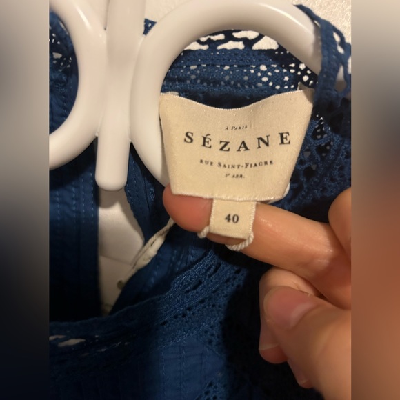 Sezane NWT Blue Bert Blouse size 40/M - Picture 5 of 5